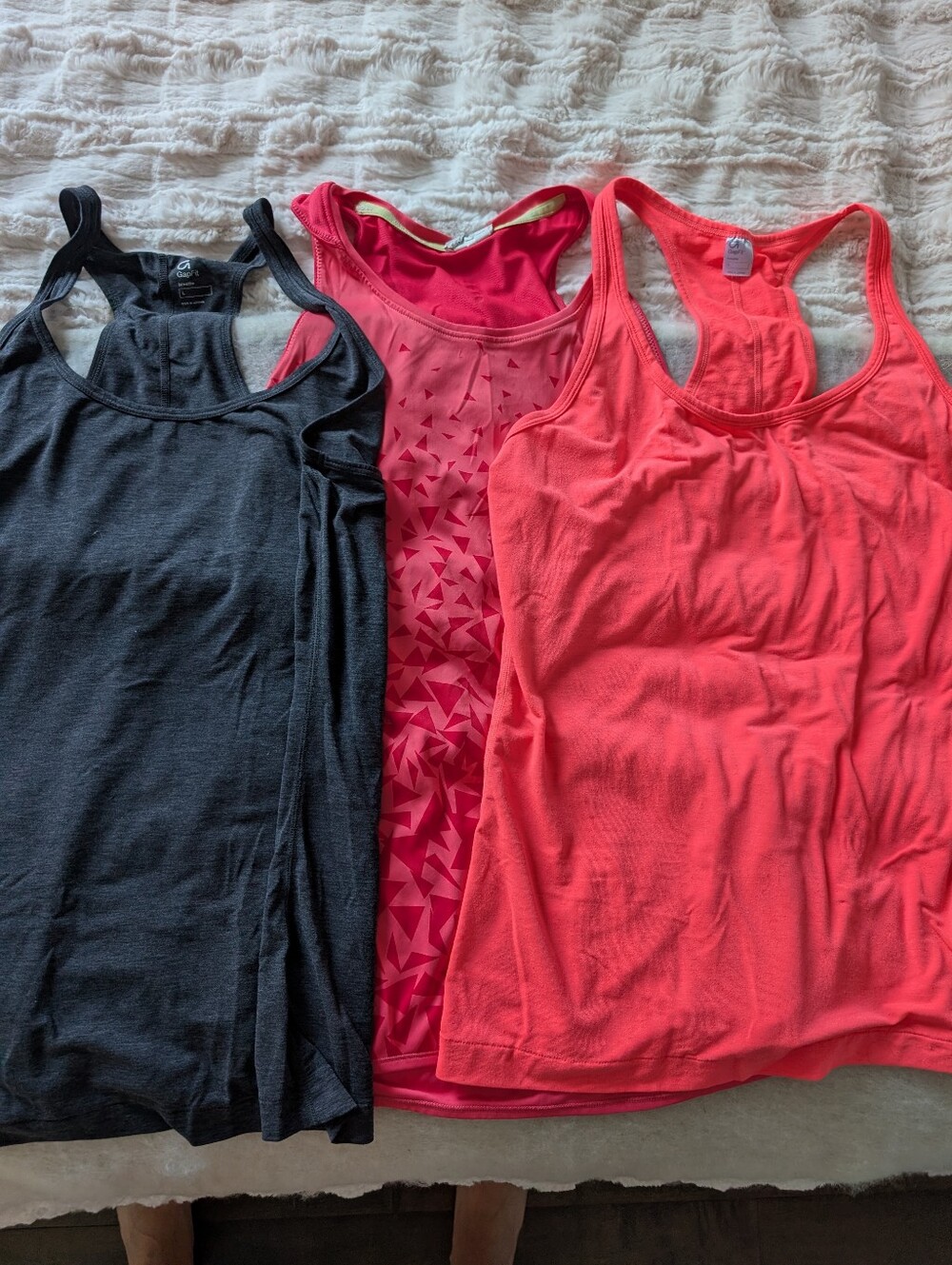GAP Women’s Racerback Tank Tops - Charcoal, Hot Pink & Coral